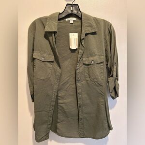 James Perse Olive Lightweight Shirt, size 2, NWT